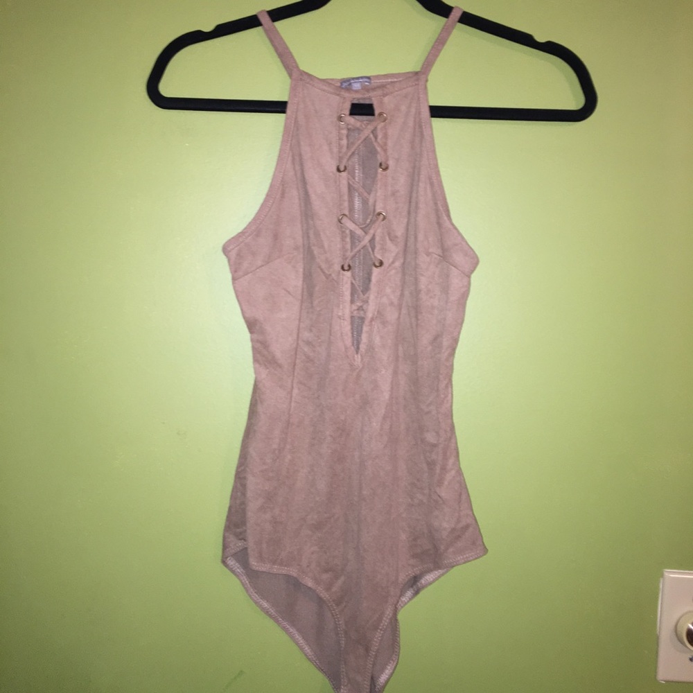small tan velvet one piece